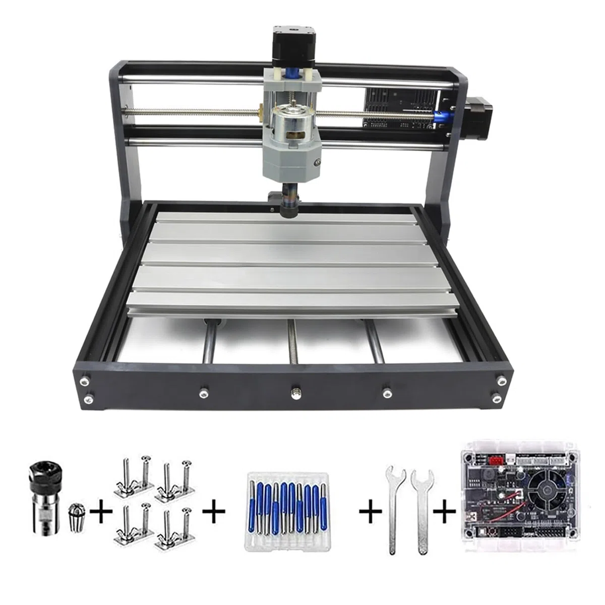 RATTMMOTOR CNC Fräsmaschine 3018-Pro,3 Achsen Graviermaschine GRBL Steurung | CNC Fräse-Graviermaschine,Arbeitbereich 300x180x450mm,4G-USB-Flash-Laufwerk, für PVC PCB Holz DIY Gravierung