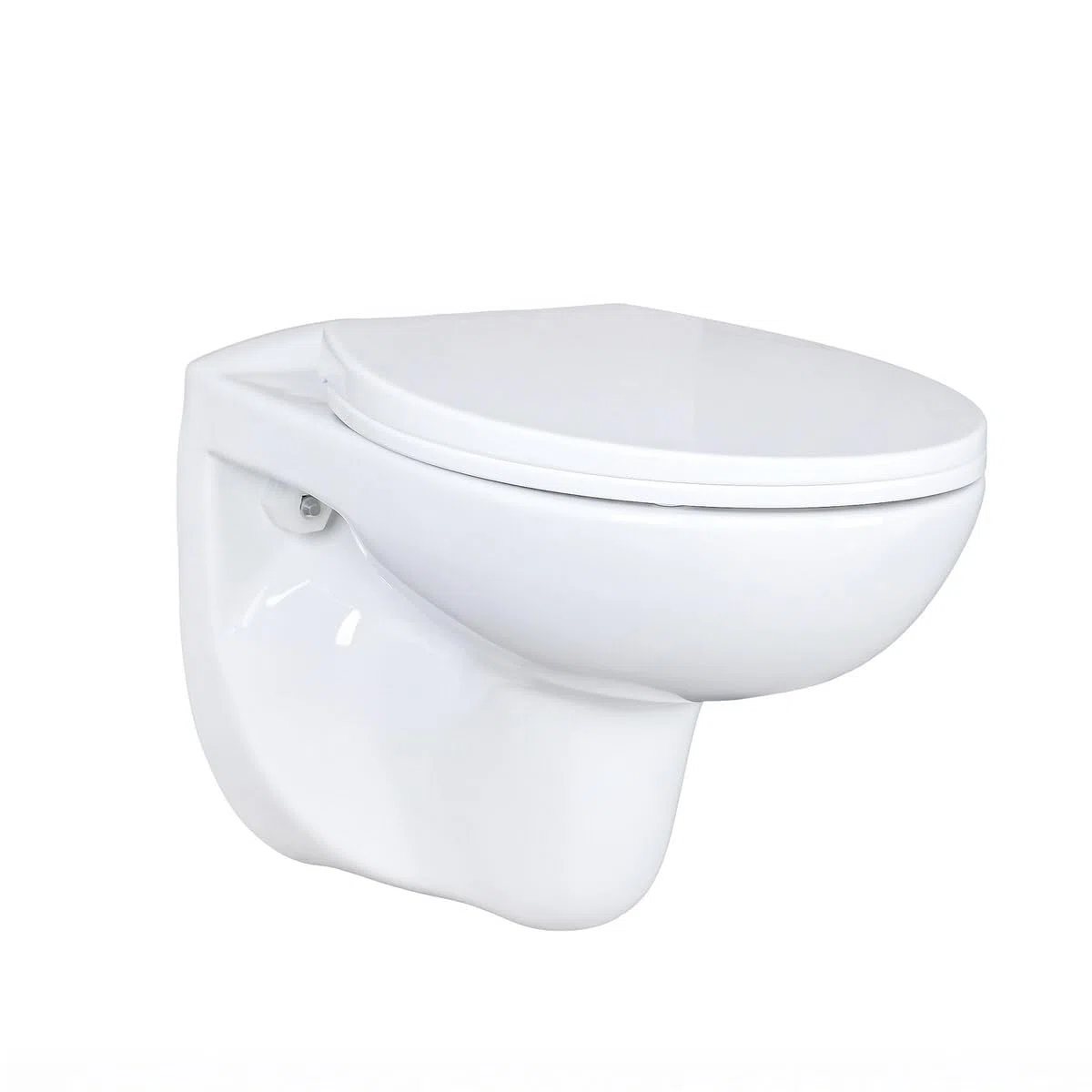 Belvit Hänge WC spülrandlos, Wand WC Tiefspüler, Weiß | Softclose WC Sitz aus Duroplast, Waagerechter Abgang, Glatte Sanitärkeramik, 35x37x55 cm, Einfache Wandmontage