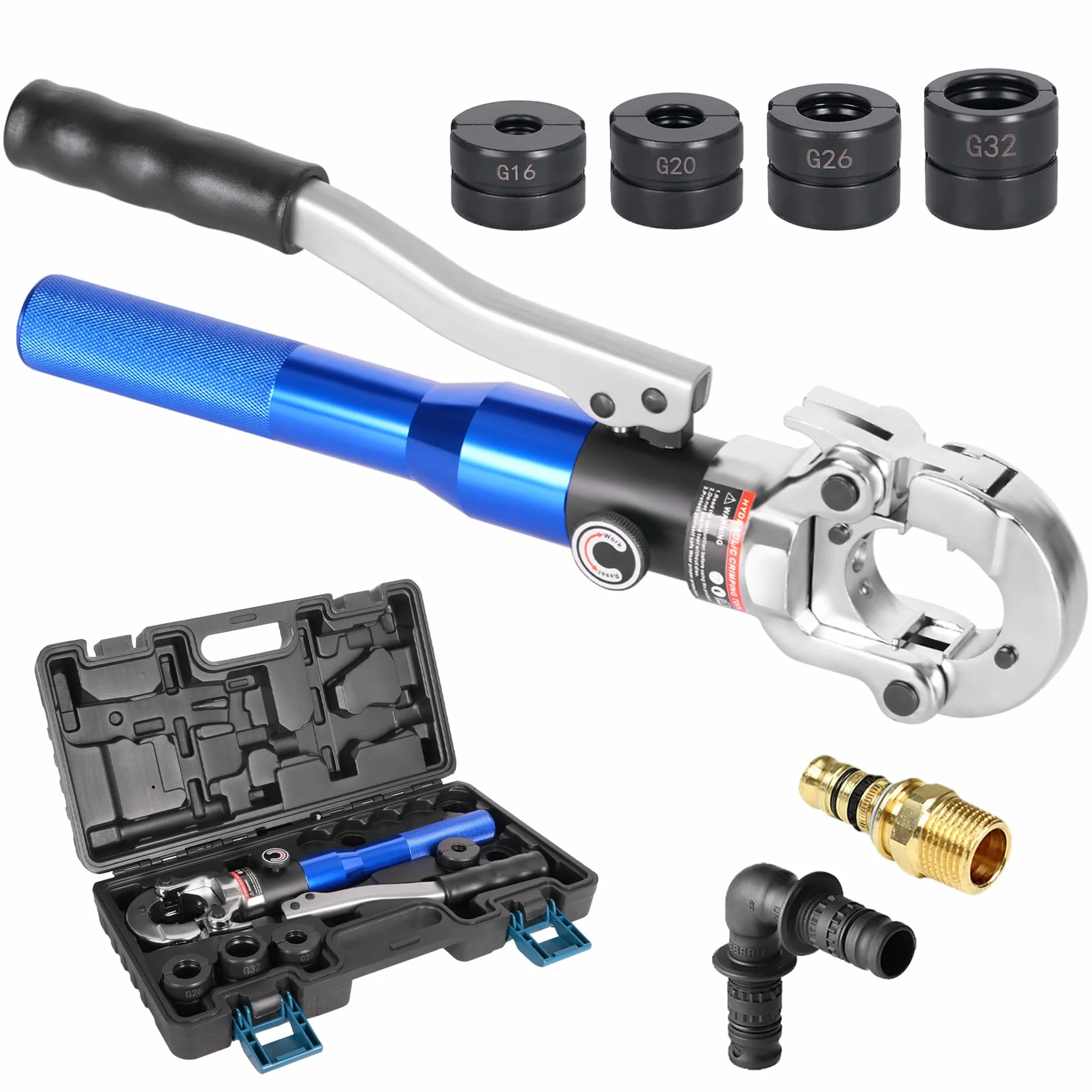 AMZCNC Presszange G Kontur Rohrpresszange 4 Backen 16-32 Verbundrohr | Installateur Werkzeug, G Kontur Presszange mit 4 Backen für Verbundrohr, Mepla Therm Fittings und Sanitärinstallationen