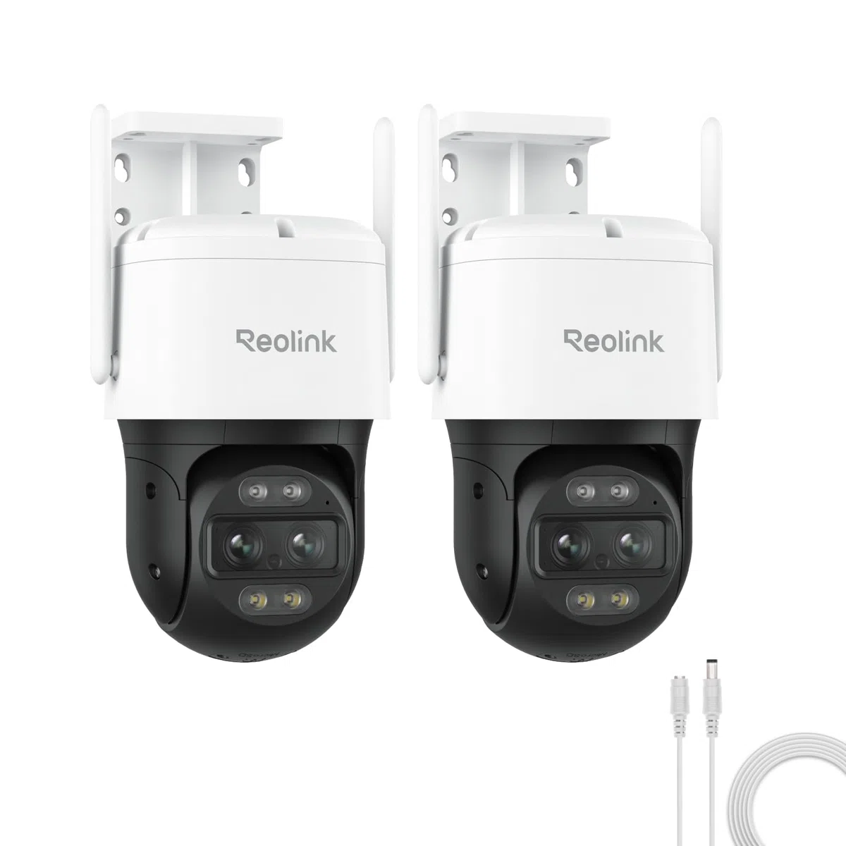 Reolink 4K 8MP Wi-Fi 6 PTZ Überwachungskamera Aussen mit Stromverlängerungskabel (Weiß) 4.5m, Dual-Objektiv, Auto-Tracking-Zoom, Outdoor mit 3 Smart-Erkennungsmodi, 30m Farbnachtsicht, TrackMix WiFi