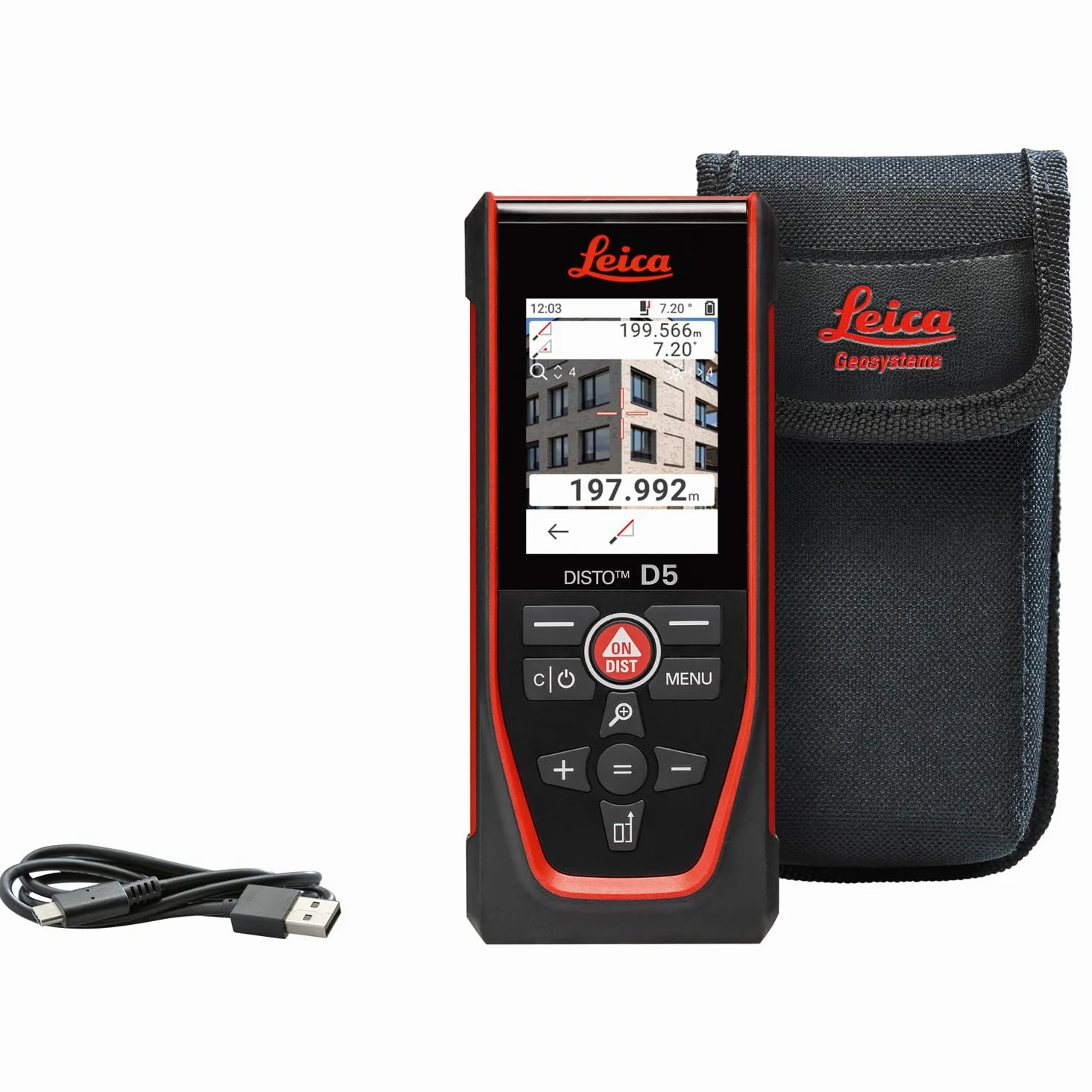 Leica DISTO D5 – professioneller Laser Entfernungsmesser mit Bluetooth (App-Nutzung), Zielsucher (Innen- und Außenbereich) und Neigungssensor für Höhentracking, Profil- und Winkelmessung