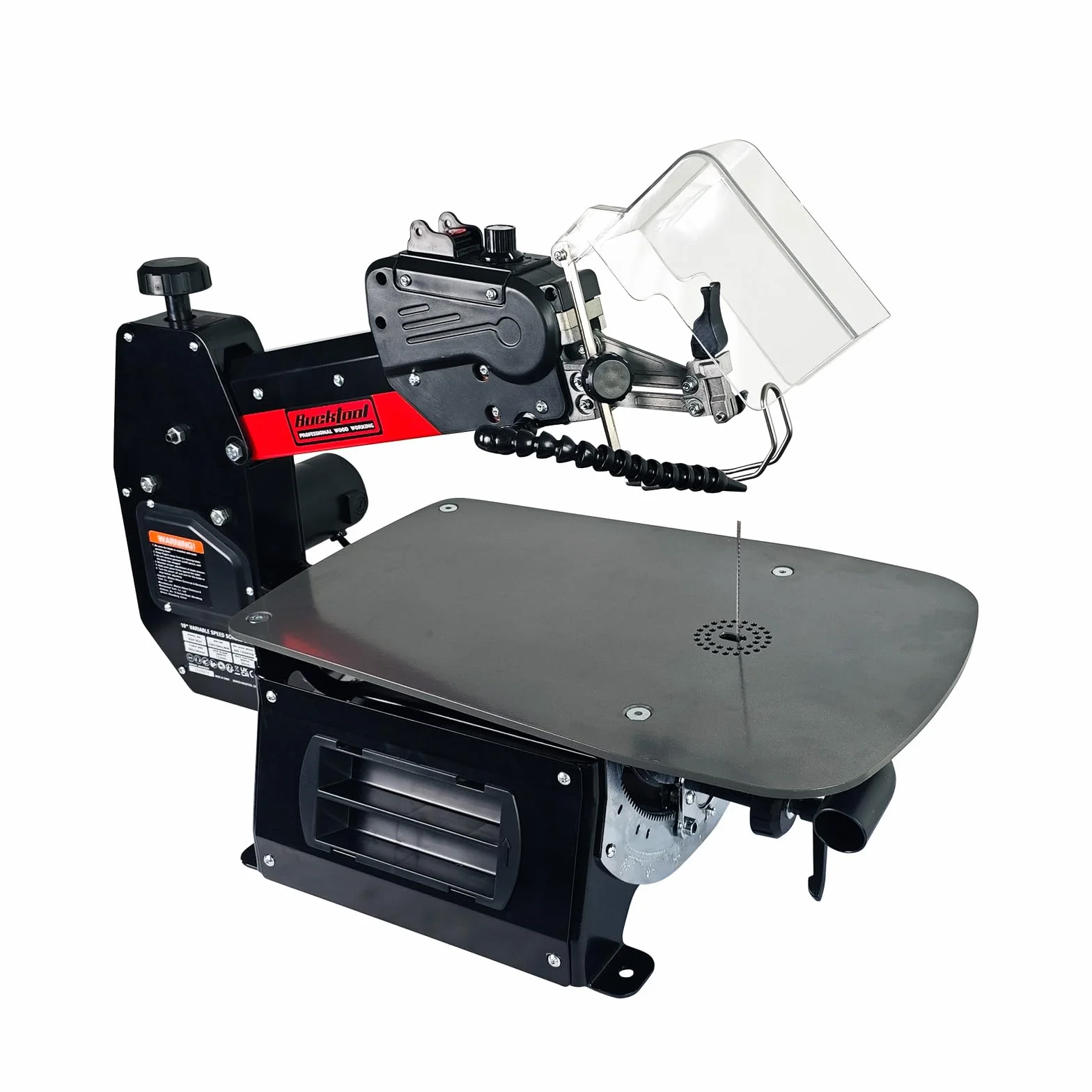 BUCKTOOL 406mm Dekupiersäge, variable Drehzahl Laubsäge für Holzbearbeitung | 400-1550 U/min, Elektrische Laubsäge mit 500 x 340mm Tisch und 50mm Schnitttiefe für Modellbau, Basteln und Kurvenschnitte